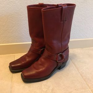 Frye Harness Boots ~ RARE ~ Red Leather Size 8 M